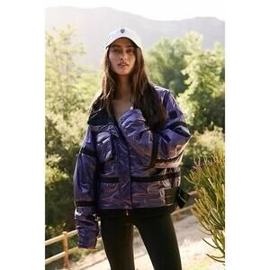 Free People Movement Vagabond Fleece Bomber Jacket Women’s XS Purple Packable